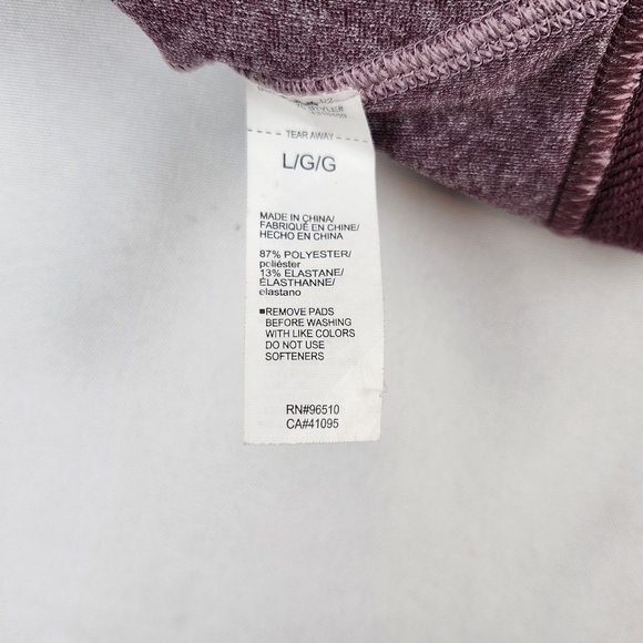 Under Armour Purple Heathered Sports Bra Mid Crossback Compression Large - Picture 3 of 9